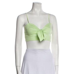 NWT MIGUELINA LINEN SQUARE NECK LIGHT GREEN CROPPED TOP